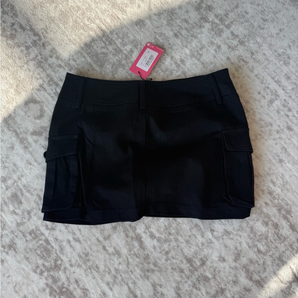 Edikted Black Mini Cargo Skirt